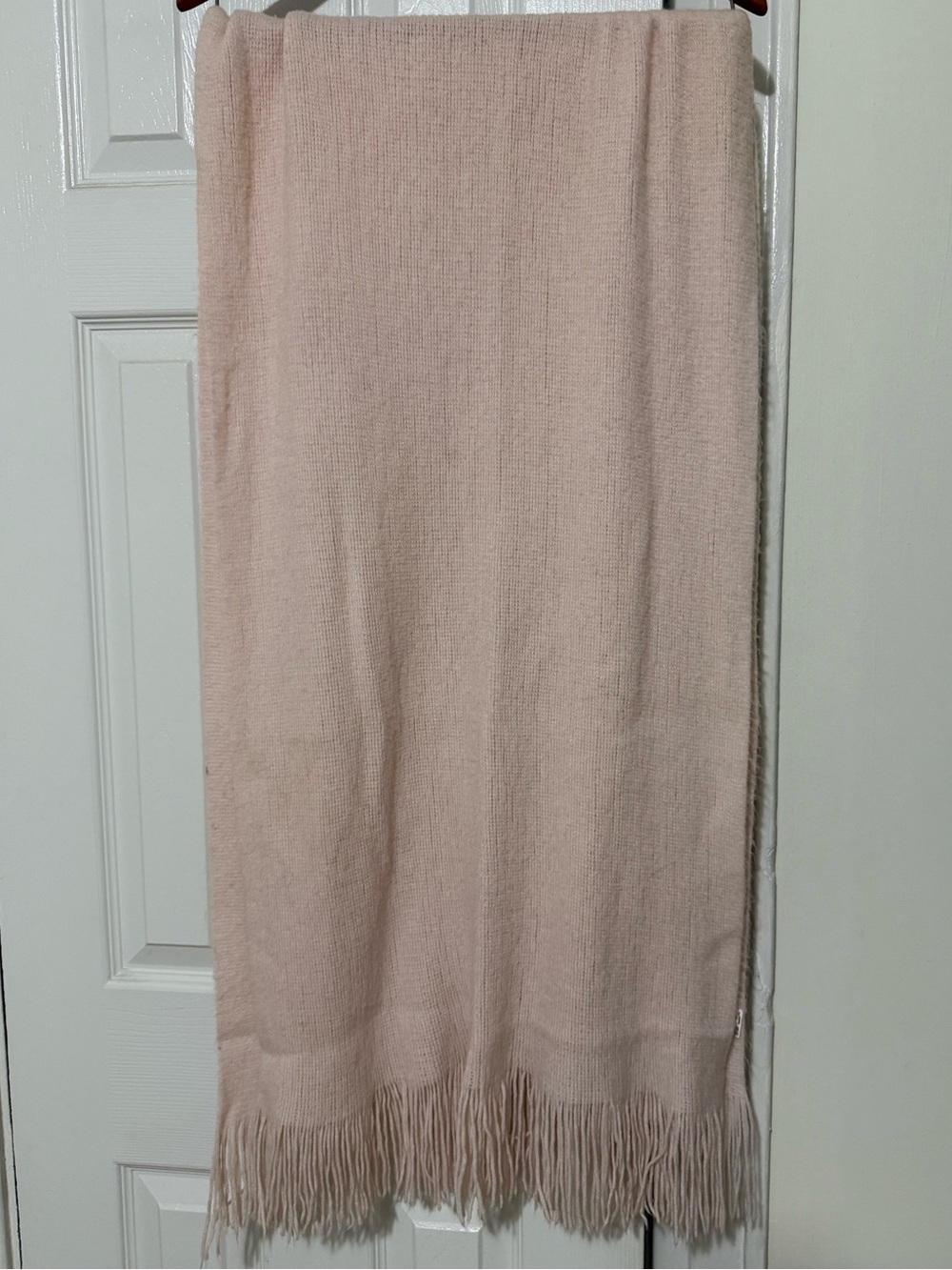 Soft Fringe Knit Scarf - Blush Pink
